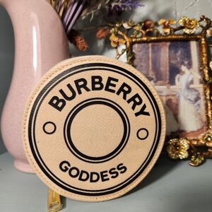 Burberry Peach Round Jewelry Travel Case 5" X 1.5 New Unused Pouch Bag Zip